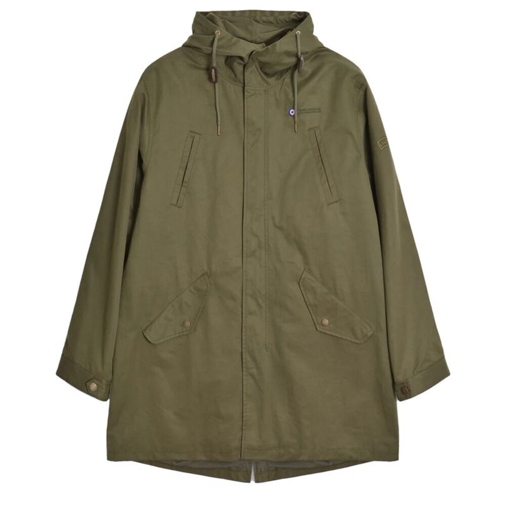 Lambretta Mens Shower Resistant Parka / Khaki Green